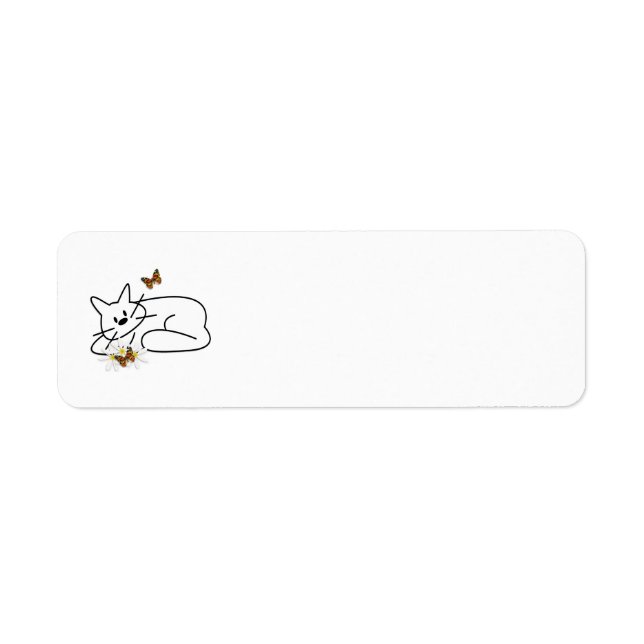 Doodle Cat Returadress Etikett (Framsidan)