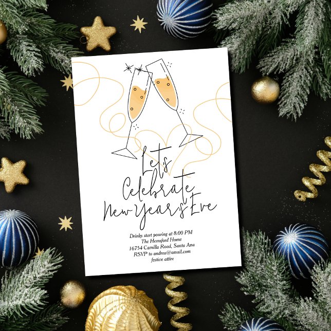 Doodle Celebration New Year's Eve Inbjudningar (Skapare uppladdad)