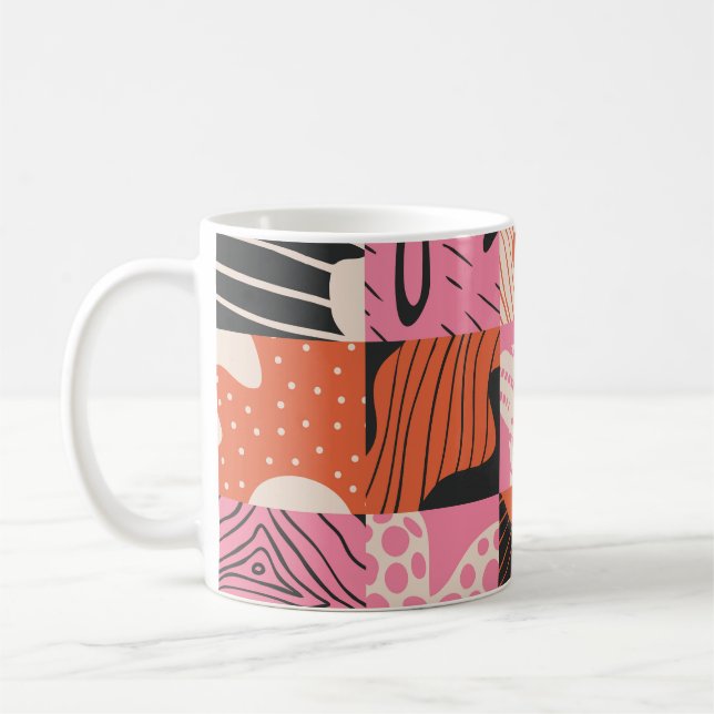 Doodle Cells: Geometric Mönster Design. Kaffemugg (Vänster)