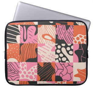 Doodle Cells: Geometric Mönster Design. Laptop Fodral
