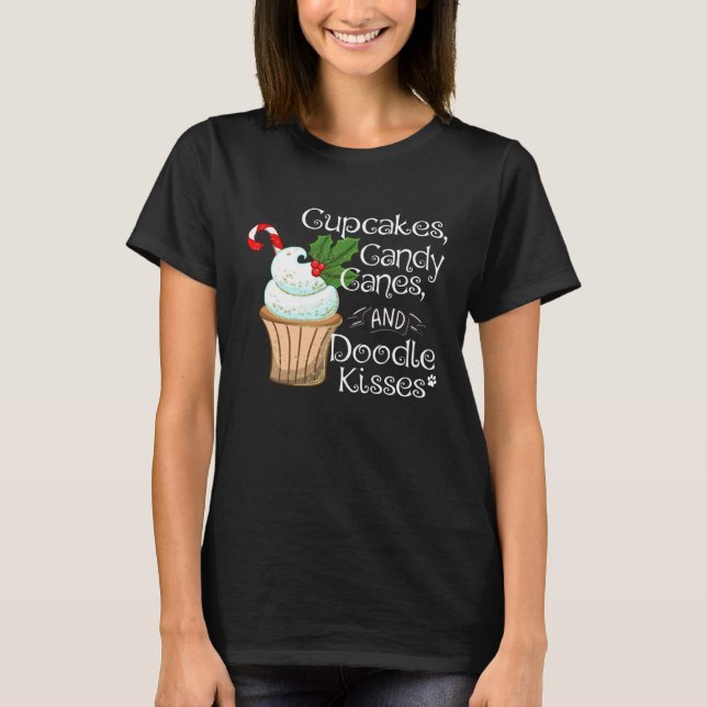 Doodle Christmas  Aussiedoodle Bordoodle Sheepadoo T Shirt (Framsida)