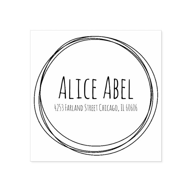 Doodle Circles Rubber Frimärke Stämpel (Tryck)