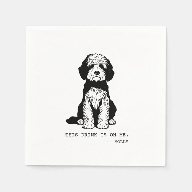 Doodle Cocktail Napkin Pappersservett (Framsidan)