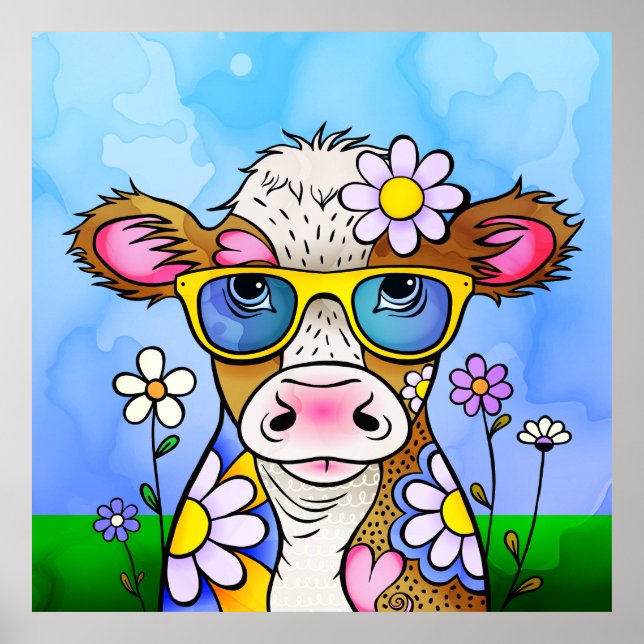 Doodle Cow Portrait Poster (Framsidan)
