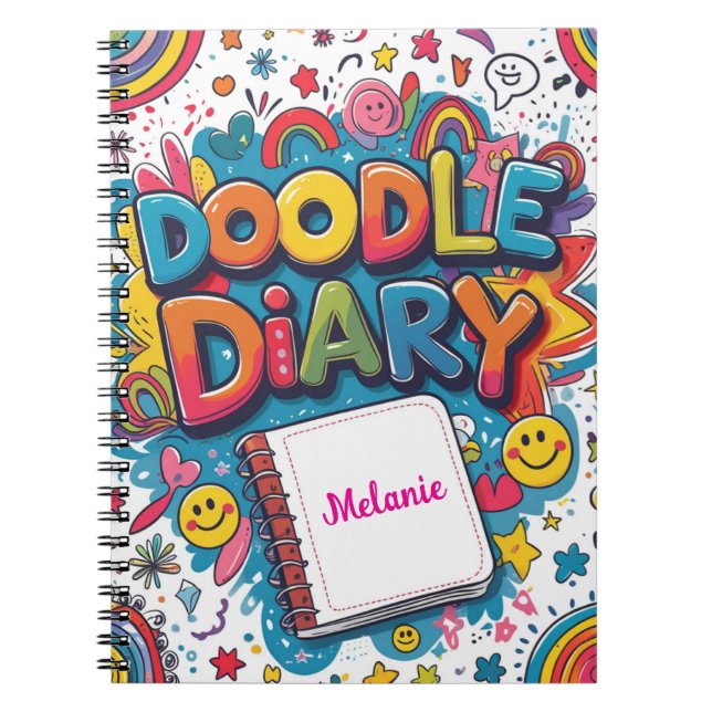 Doodle-dagbok – Personlig rolig och kreativ  Anteckningsbok (Framsidan)
