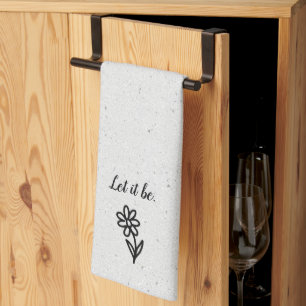 Doodle Daisy and Quote on Terrazzo Kökshandduk