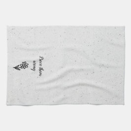 Doodle Daisy and Quote on Terrazzo Kökshandduk