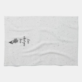 Doodle Daisy and Quote on Terrazzo Kökshandduk