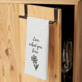 Doodle Daisy and Quote on Terrazzo Kökshandduk