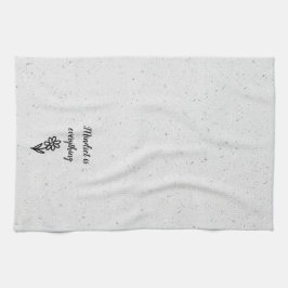 Doodle Daisy and Quote on Terrazzo Kökshandduk