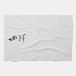 Doodle Daisy and Quote on Terrazzo Kökshandduk