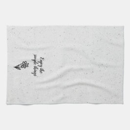 Doodle Daisy and Quote on Terrazzo Kökshandduk