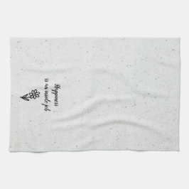 Doodle Daisy and Quote on Terrazzo Kökshandduk