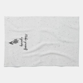 Doodle Daisy and Quote on Terrazzo Kökshandduk