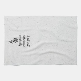 Doodle Daisy and Quote on Terrazzo Kökshandduk