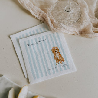 Doodle Dog | Personalized Pet Illustration Wedding Pappersservett