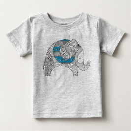 Doodle Elephant. Baby Romper. Tee