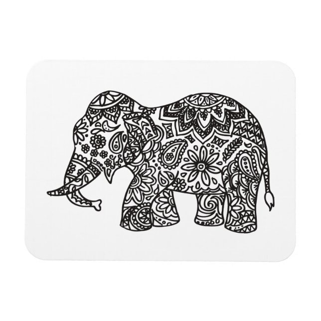 Doodle Elephant Magnet (Horisontell)