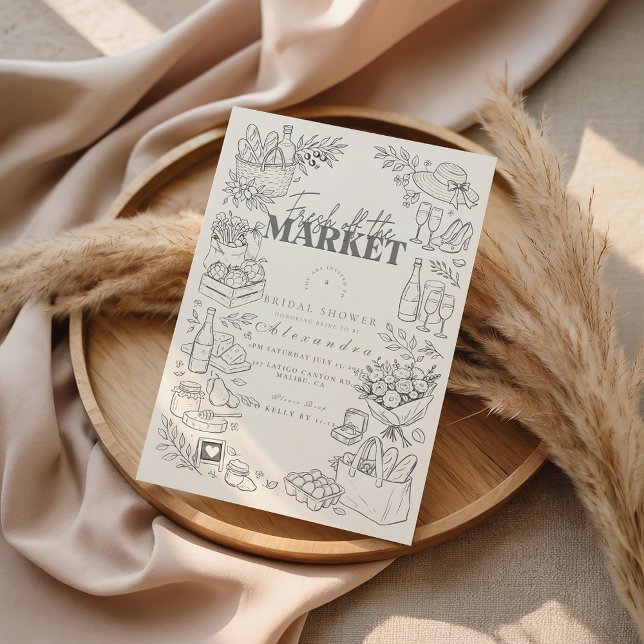 Doodle Farm Market Bröllopsdusch Inbjudningar (Skapare uppladdad)