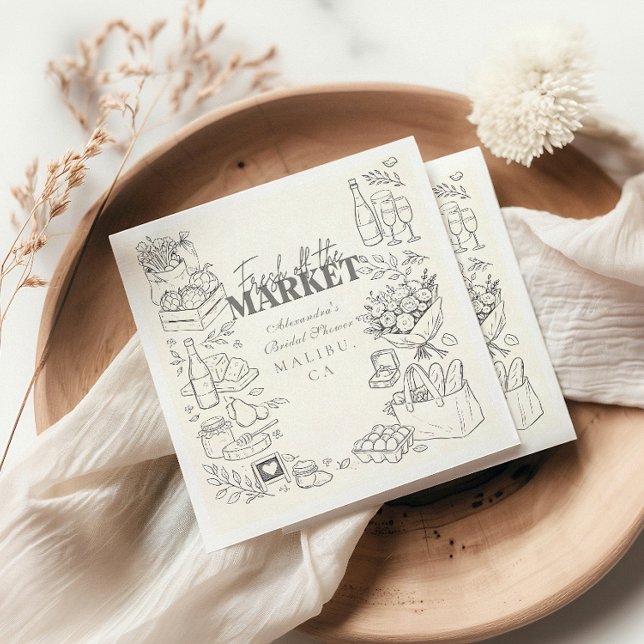Doodle Farm Market Bröllopsdusch Pappersservett (Skapare uppladdad)
