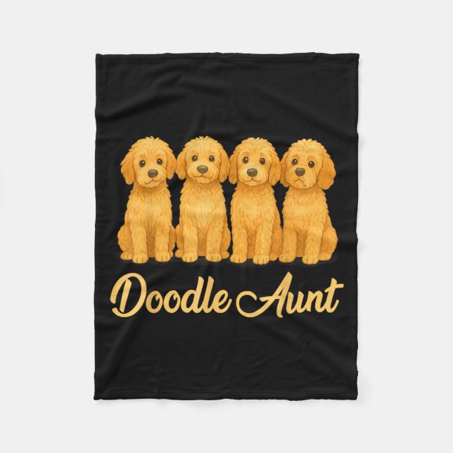 Doodle Faster Söt Hund Älskare Rolig Valp Fleecefilt (Framsidan)