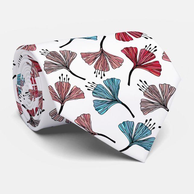 Doodle Flerfärgad vacker blommig mönster Slips (Rullad)