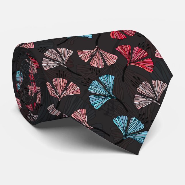 Doodle flerfärgad vacker blommig mönster slips (Rullad)