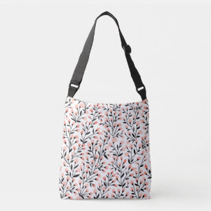 Doodle Flowers: Coral Blommigt Seamless. Axelväska