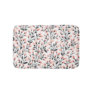 Doodle Flowers: Coral Blommigt Seamless. Badrumsmatta