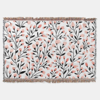 Doodle Flowers: Coral Blommigt Seamless. Filt