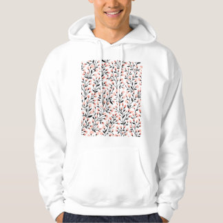 Doodle Flowers: Coral Blommigt Seamless. Hoodie
