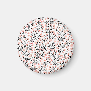 Doodle Flowers: Coral Blommigt Seamless. Magnet