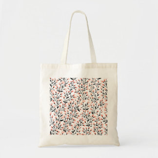 Doodle Flowers: Coral Blommigt Seamless. Tygkasse