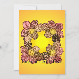 Doodle Flowers i Peach, Orange och Guld