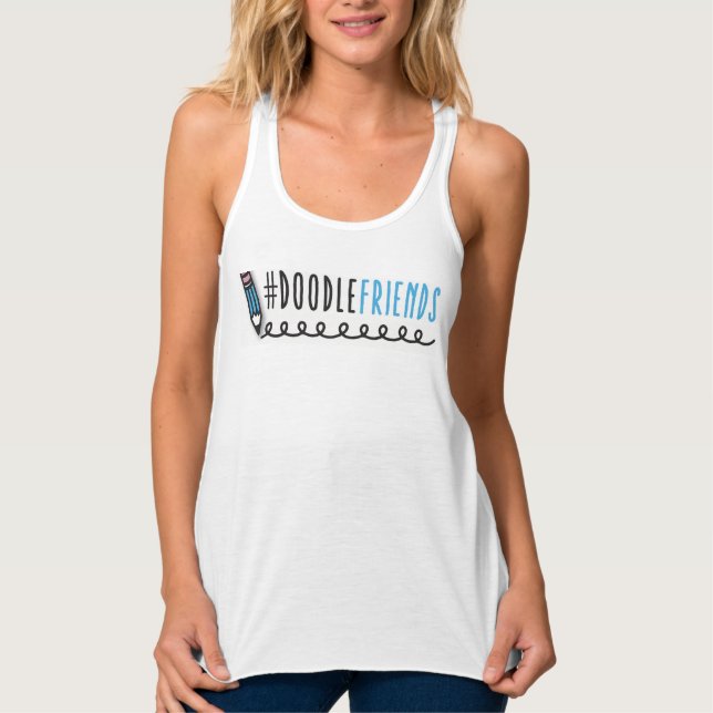Doodle Friends - Tanktop Linne Med Racerback (Framsida)