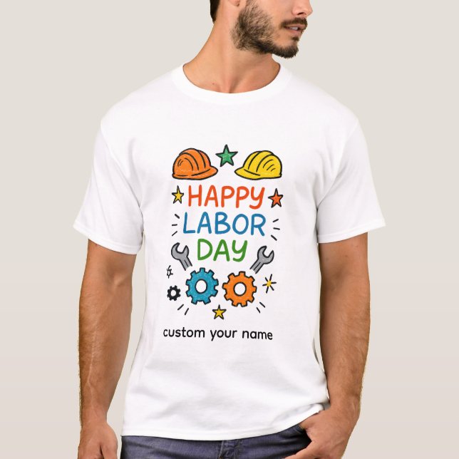 Doodle Fun Labor Day T Shirt (Framsida)