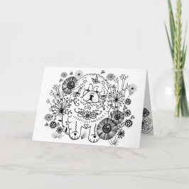 DOODLE GARDEN-   CHOW HUND Art Card Helgkort