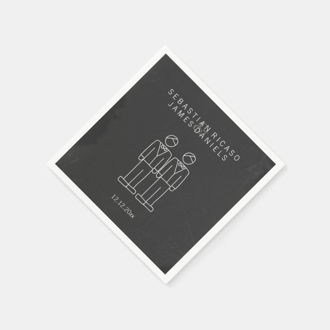 Doodle Gay Bröllop Personlig Pappersservett (Hörn)