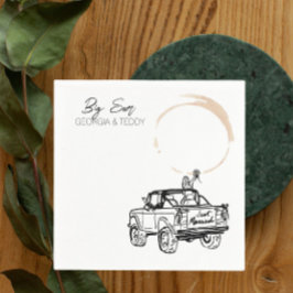 Doodle Getaway Car bröllop cocktail napkin Pappersservett