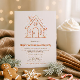 Doodle Gingerbröd House Decororto jul Inbjudningar