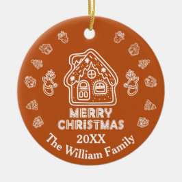Doodle Gingertea House|Family Namn Julgransprydnad Keramik