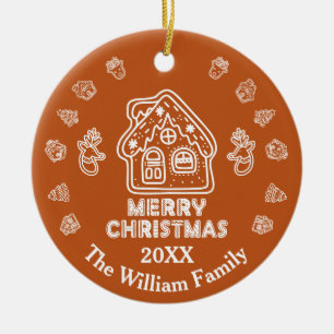 Doodle Gingertea House Family Namn Julgransprydnad Keramik