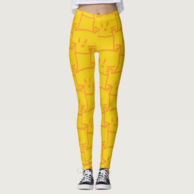 Doodle Golden Cat Leggings (Framsida)