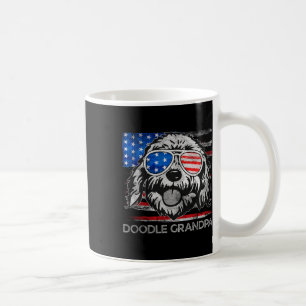 Doodle Grandpa Vintage American Flagga Funny Tjock Kaffemugg