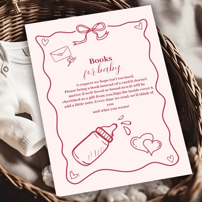 Doodle Hand plockade Bow Baby Shower Bokar för Bab Tilläggskort (Skapare uppladdad)