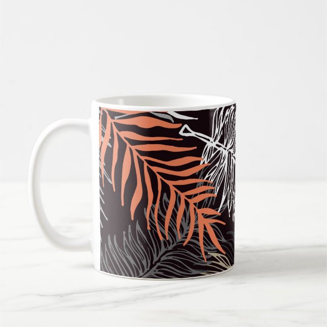Doodle Handflatan: Handdränkt lädskläder Mönster. Kaffemugg (Vänster)
