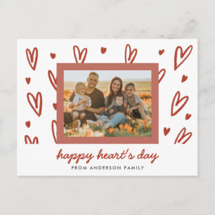 Doodle Heart Photo Valentine Hälsning Vykort