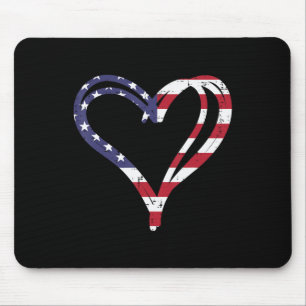 Doodle Heart US American Flagga Memorial Dag 4:e Musmatta