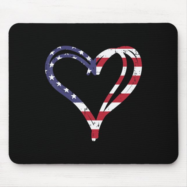 Doodle Heart US American Flagga Memorial Dag 4:e Musmatta (Framsidan)