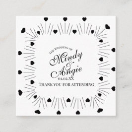 Doodle Hearts Frame Script Wedding Tilläggskort